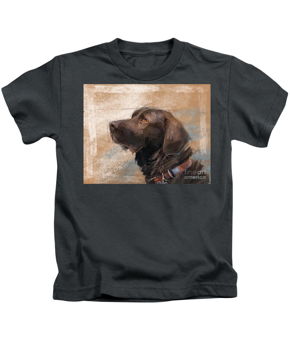  Kids T-Shirt featuring the painting Pet Portrait #3 by Lee Percy