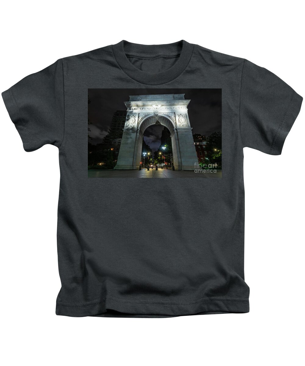 1892 Kids T-Shirt featuring the photograph Washington Square Arch The South Face #3 by Stef Ko