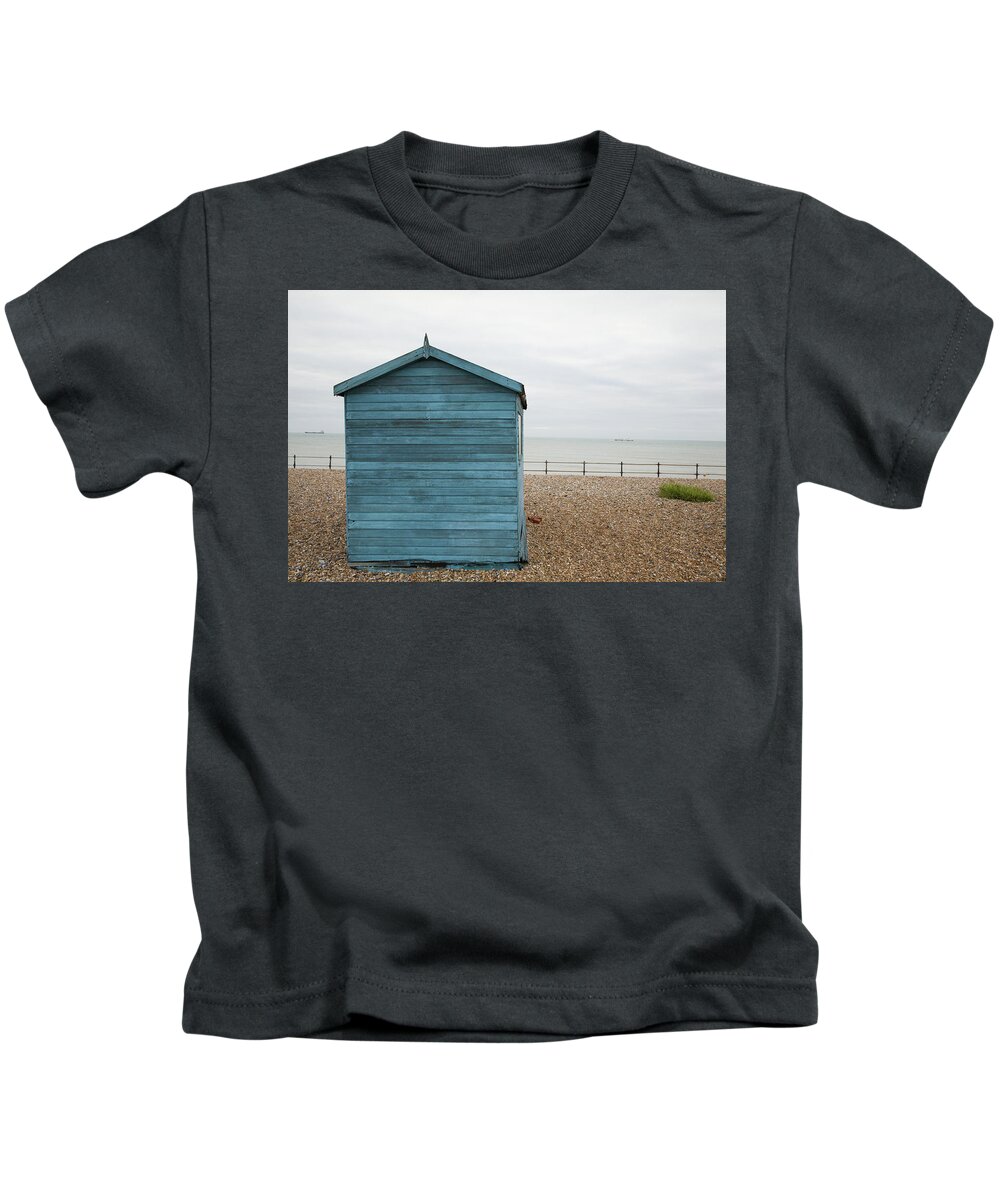 Kingsdown Kids T-Shirt featuring the photograph Beach hut at Kingsdown #6 by Ian Middleton