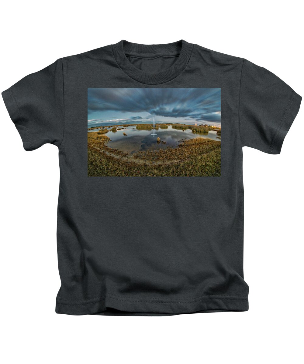 Poquoson Kids T-Shirt featuring the photograph Poquoson Marsh Cross #9 by Jerry Gammon