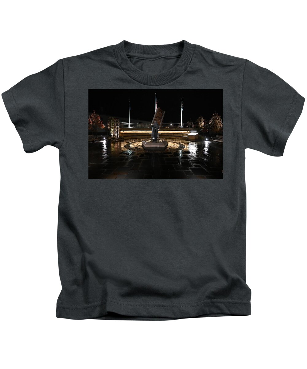 911 Kids T-Shirt featuring the photograph 911 Memorial - Kewaskm by Todd Zabel