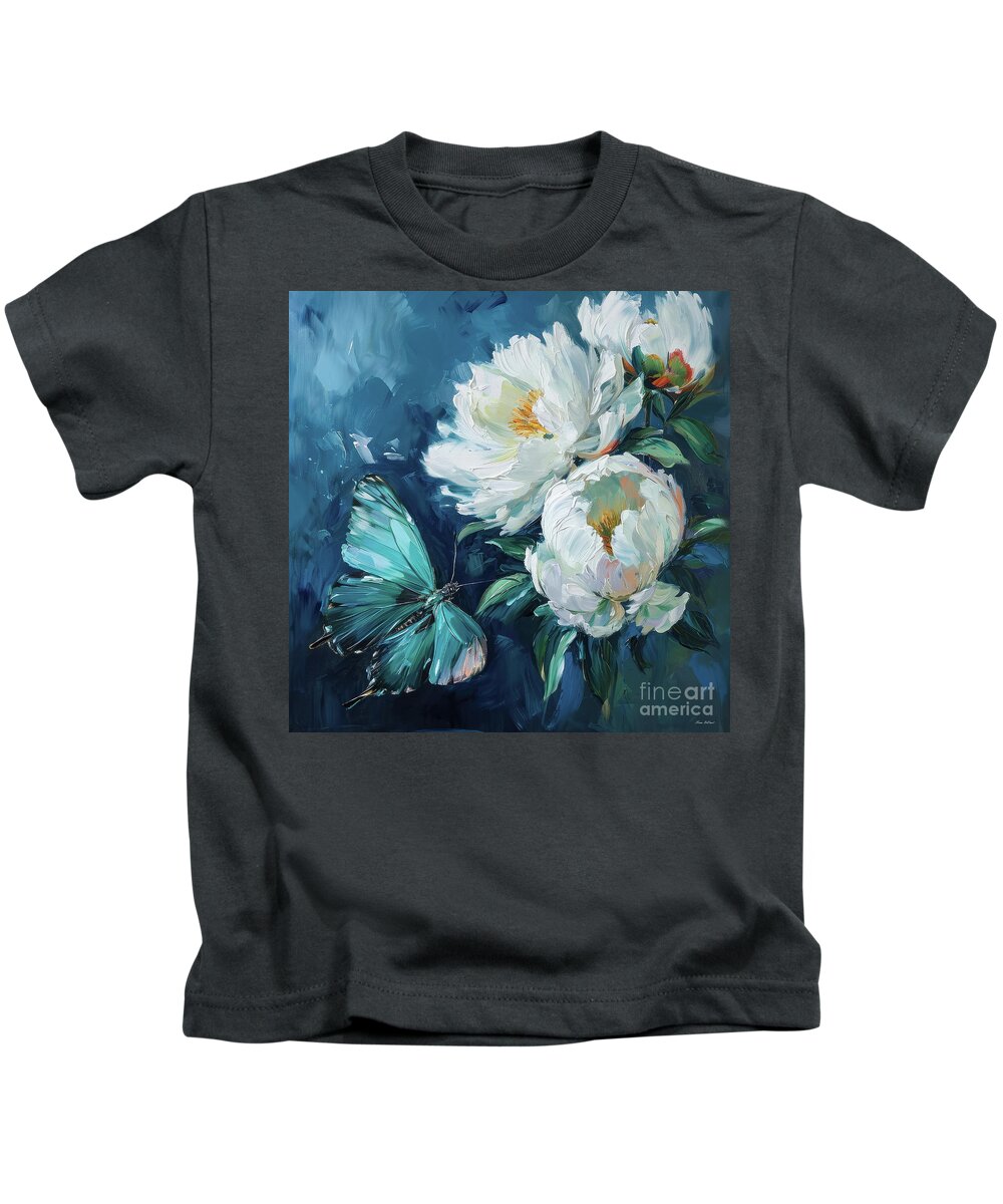 Butterfly Kids T-Shirt featuring the painting A Butterfly Daydream by Tina LeCour