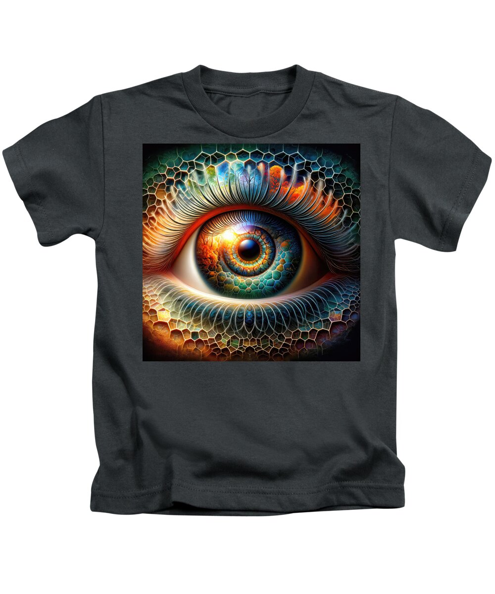 Surreal Kids T-Shirt featuring the digital art A Kaleidoscope Vision by Bill And Linda Tiepelman