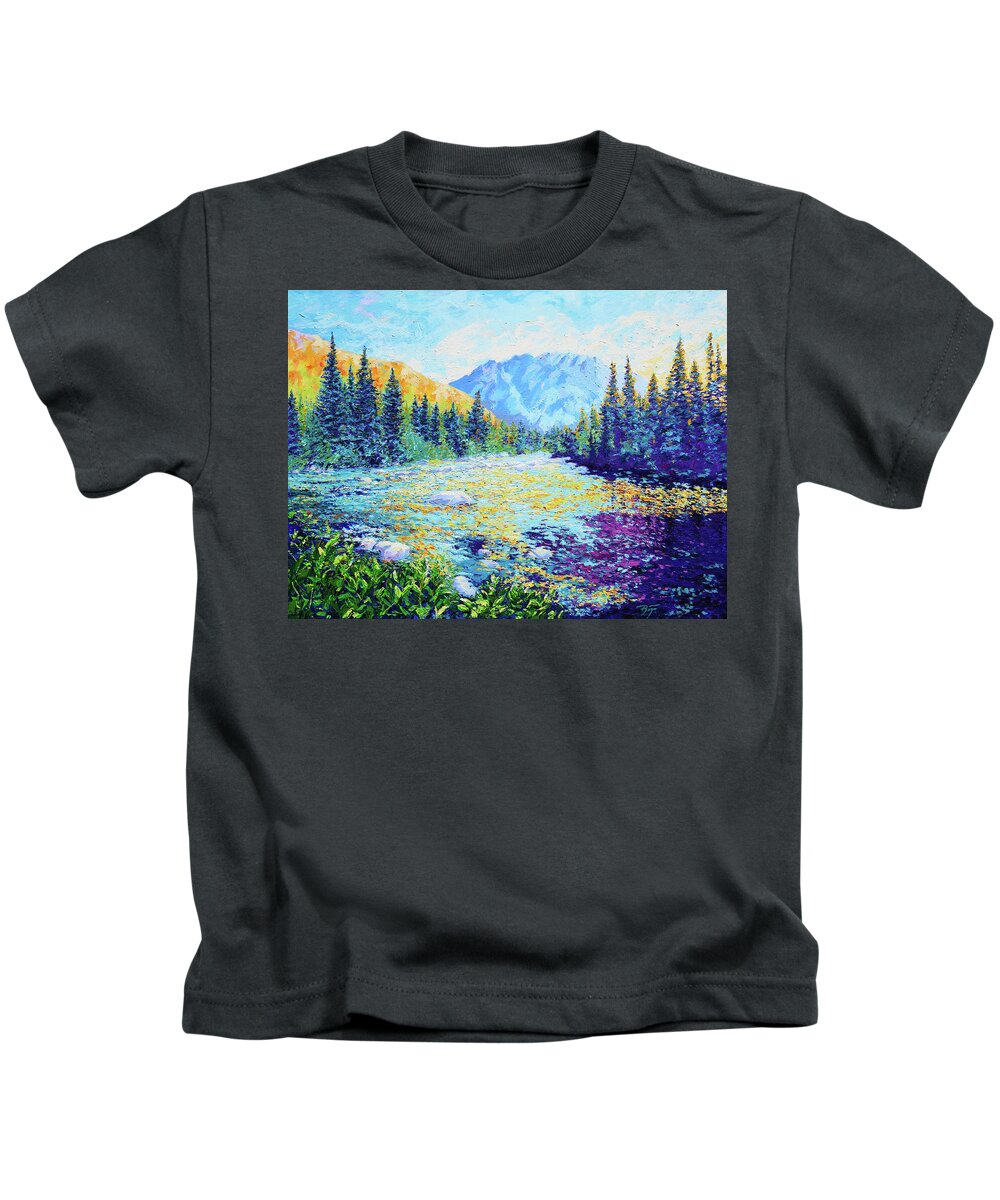 Impressionism Kids T-Shirt featuring the painting A Moment Reflected by Darien Bogart