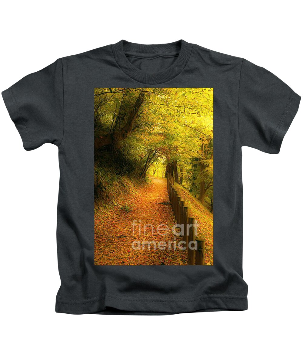 Autumn Kids T-Shirt featuring the photograph A path well taken by Tim Ernst