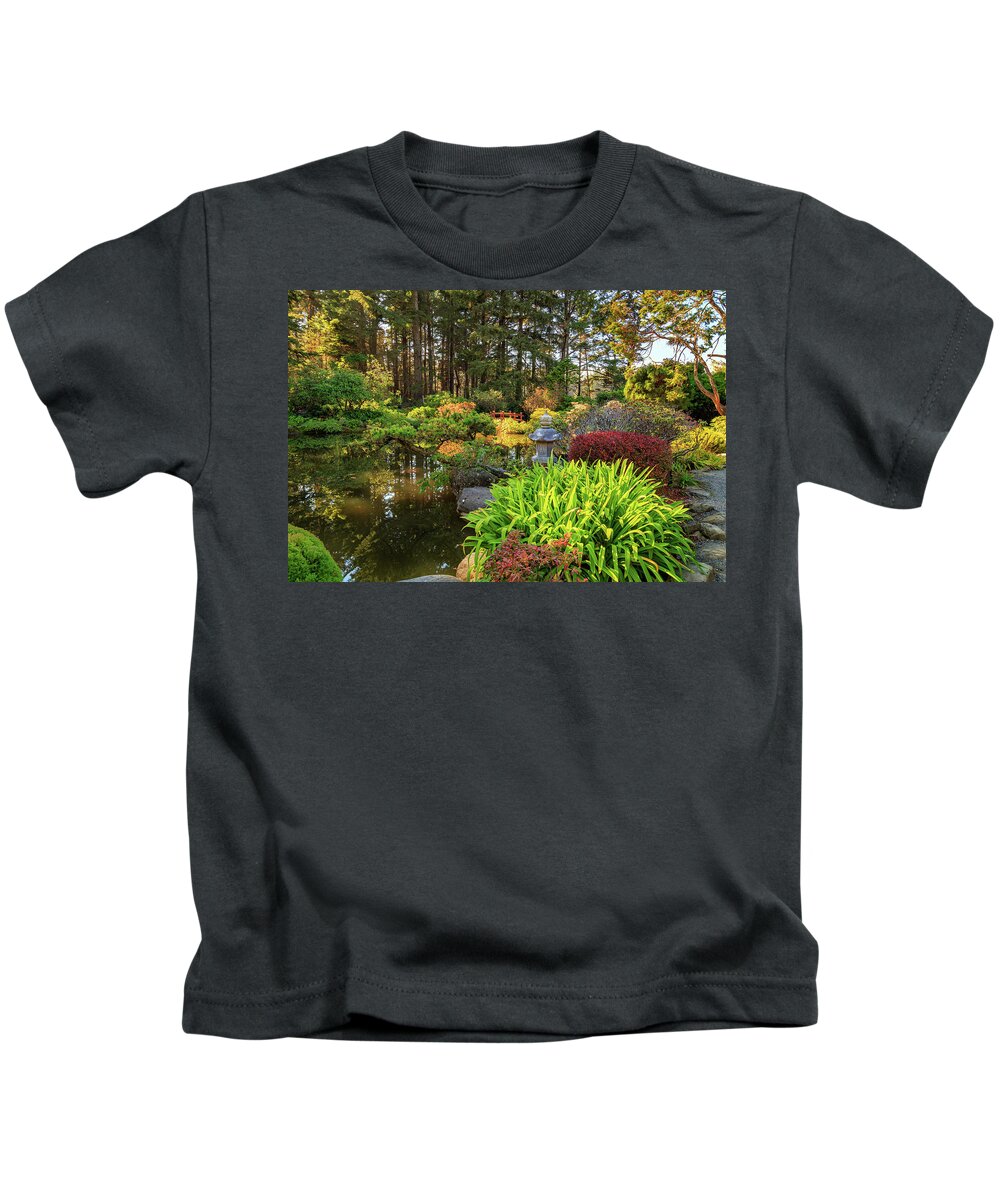 Pond Kids T-Shirt featuring the photograph A Pond And A Park by James Eddy