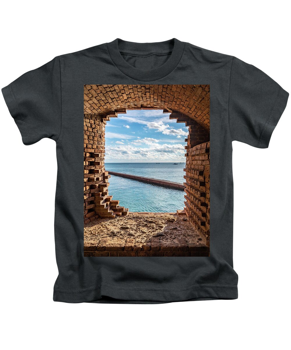 Dry Kids T-Shirt featuring the photograph A Window With A View by David Hart