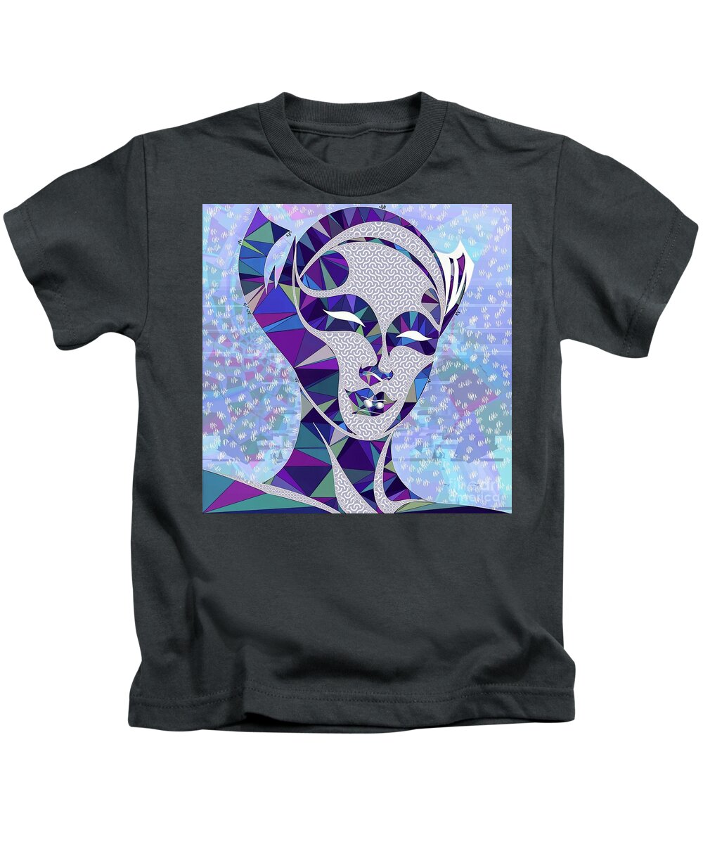 Abstract Kids T-Shirt featuring the digital art Abstract Portrait - 02839 by Philip Preston