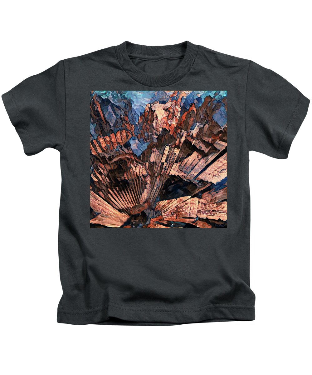 Abstract Kids T-Shirt featuring the digital art AbstractOne by Ken Taylor