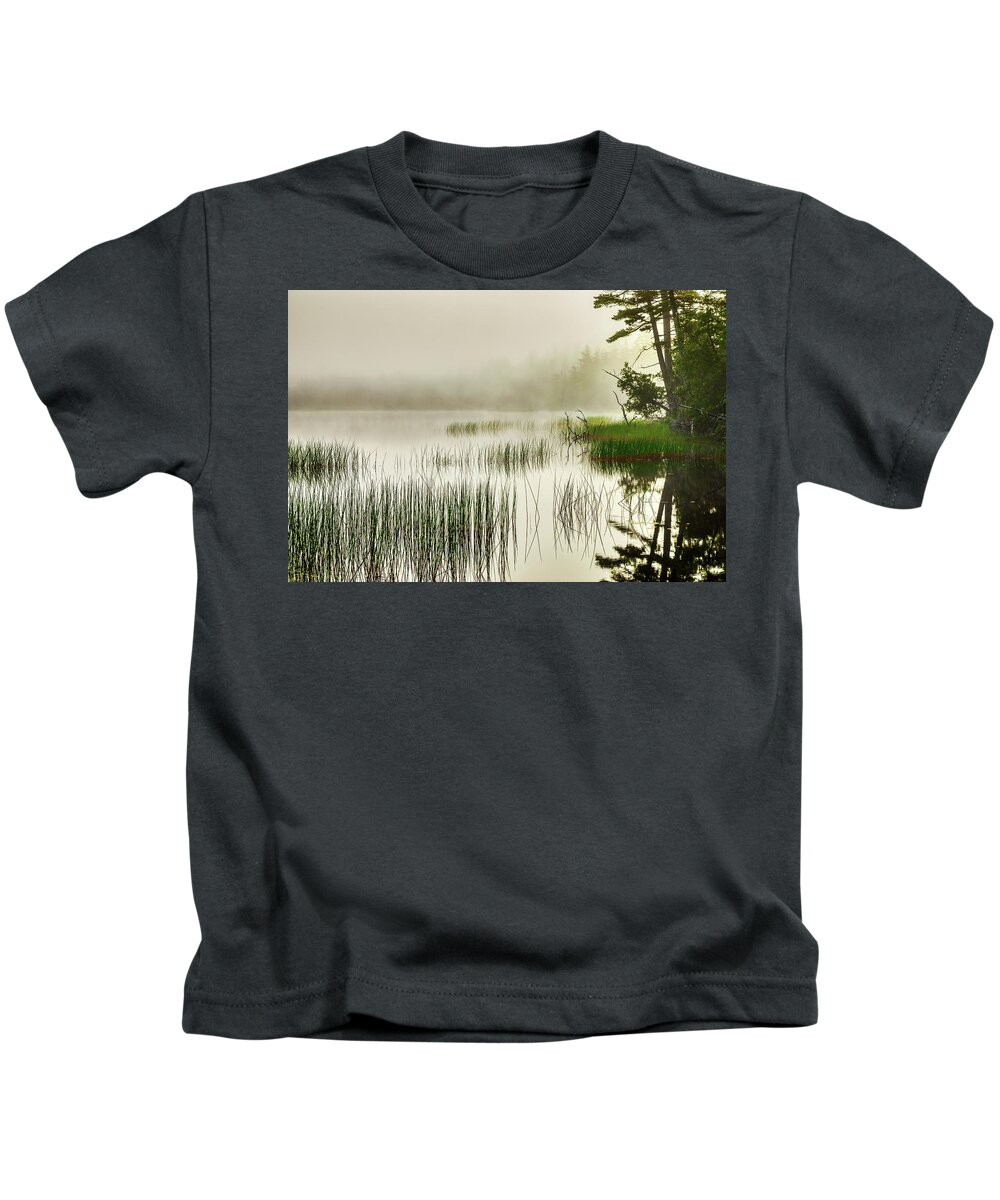 Acadia Kids T-Shirt featuring the photograph Acadia Fog 34a2034 by Greg Hartford