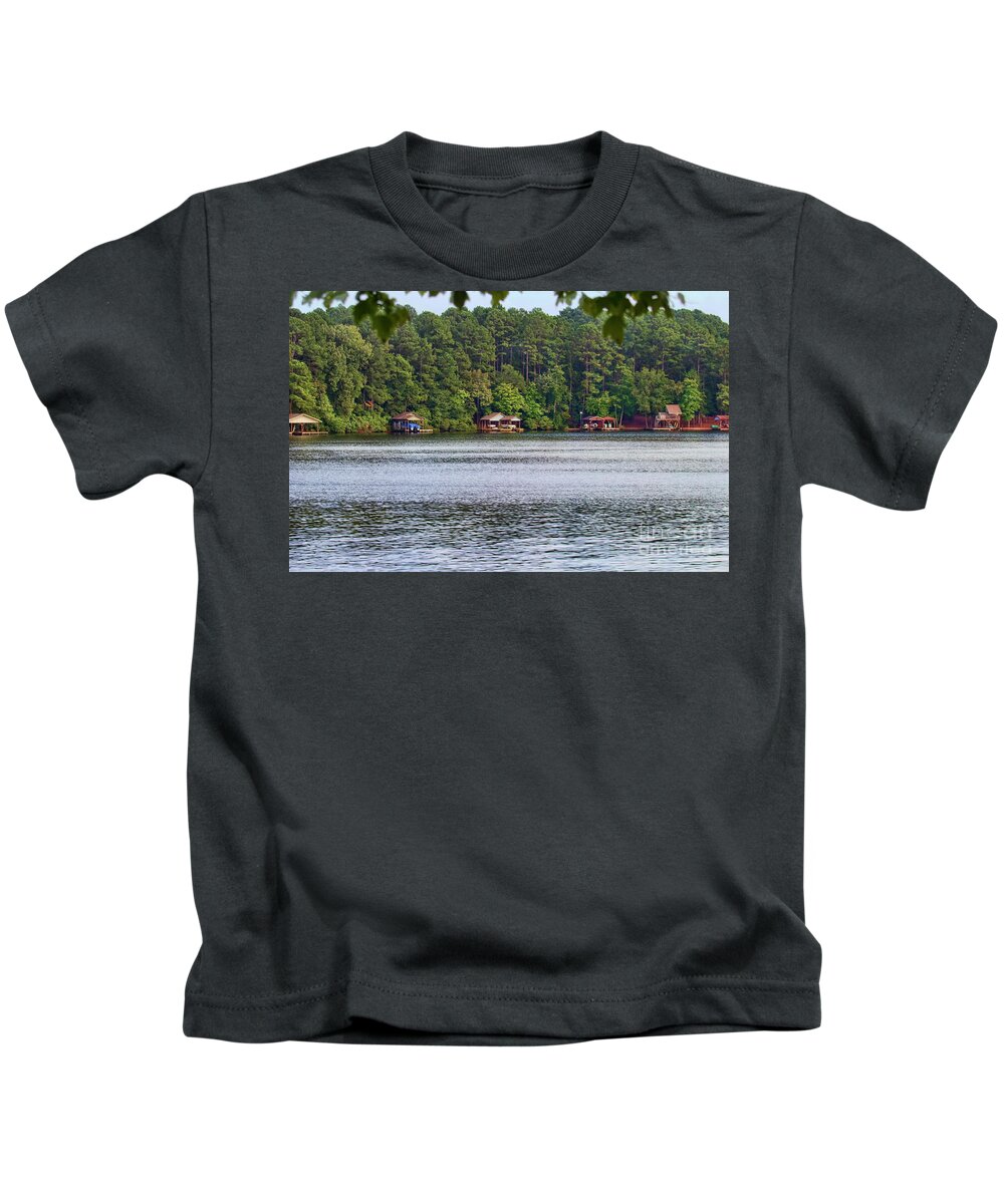 Lake Kids T-Shirt featuring the photograph Across the Lake by Joan Bertucci