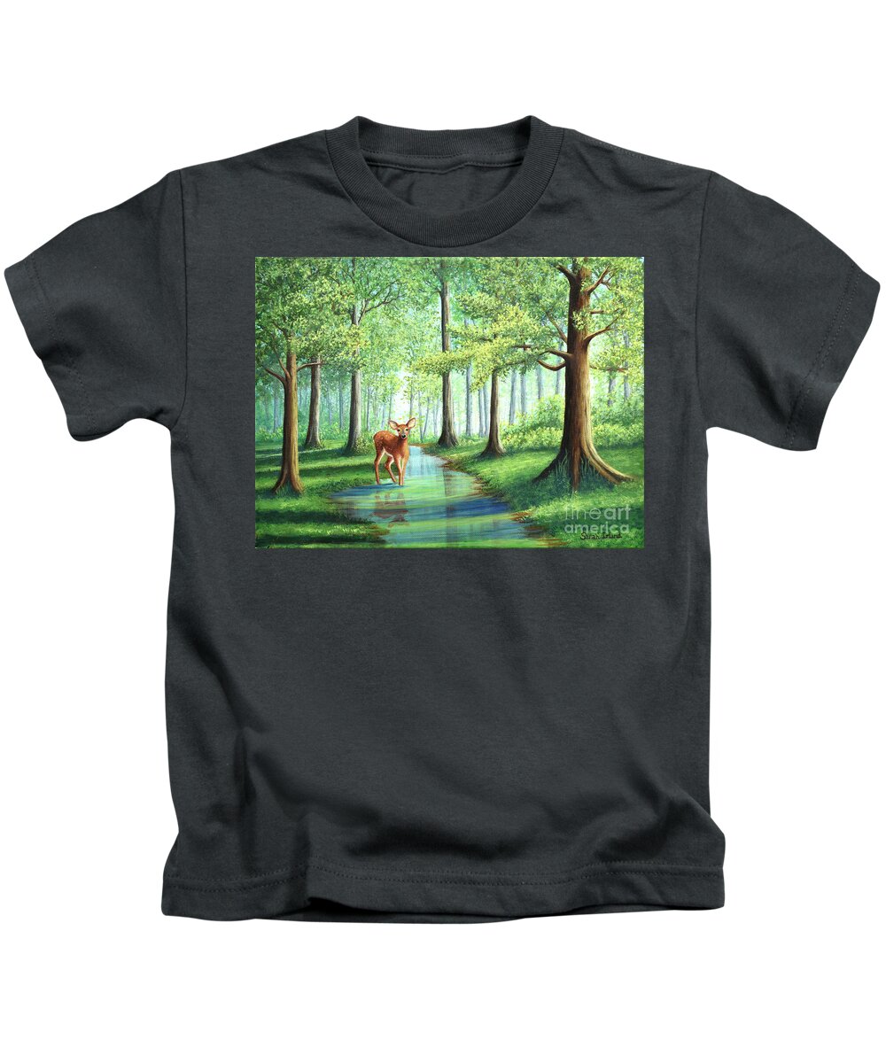 The Kids T-Shirt featuring the painting The Sun Smiles by Sarah Irland