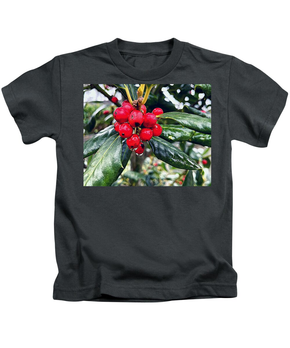 Berry Kids T-Shirt featuring the photograph After the Shower by Lee Darnell