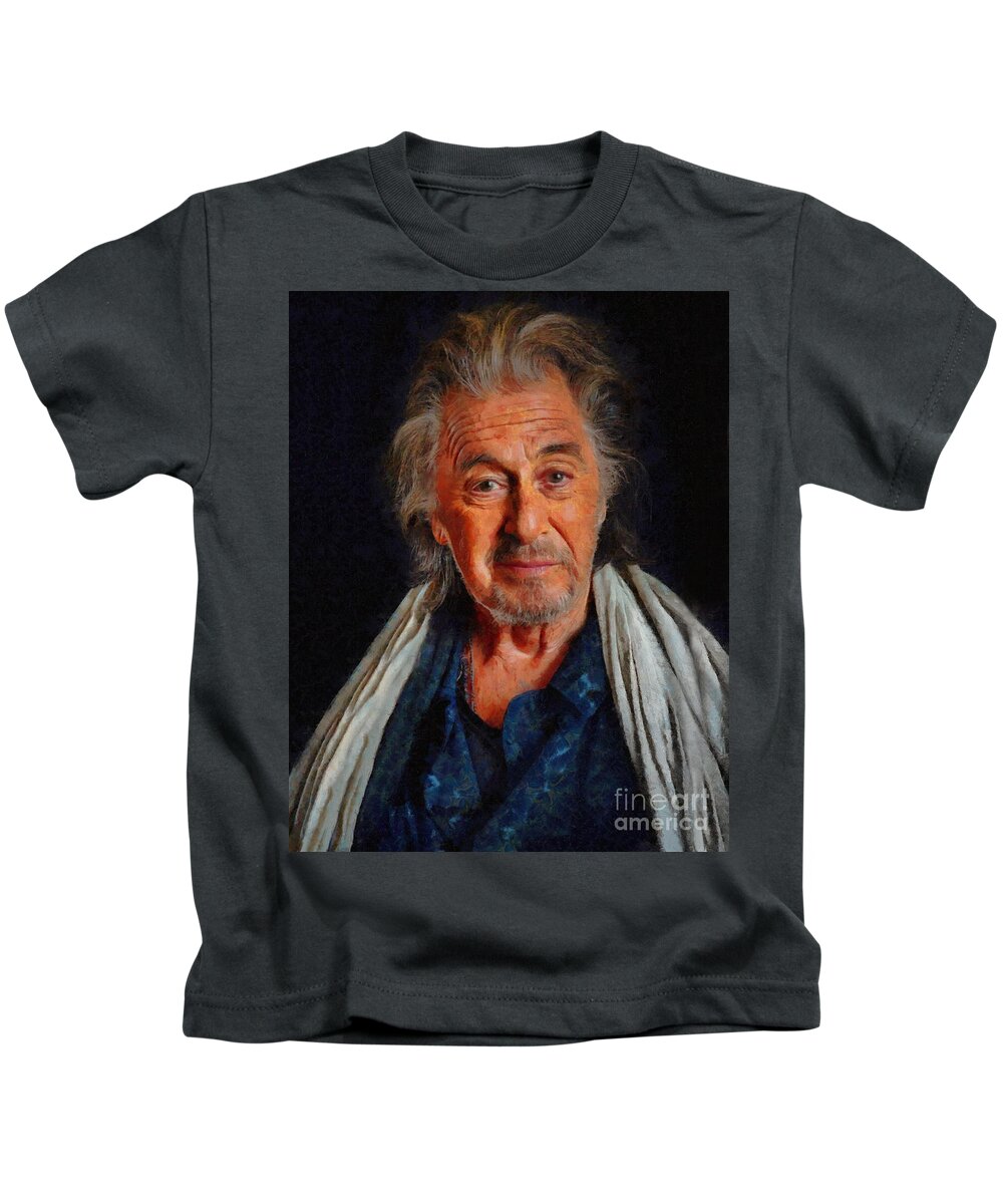 Al Pacino Kids T-Shirt featuring the digital art Al Pacino by Jerzy Czyz