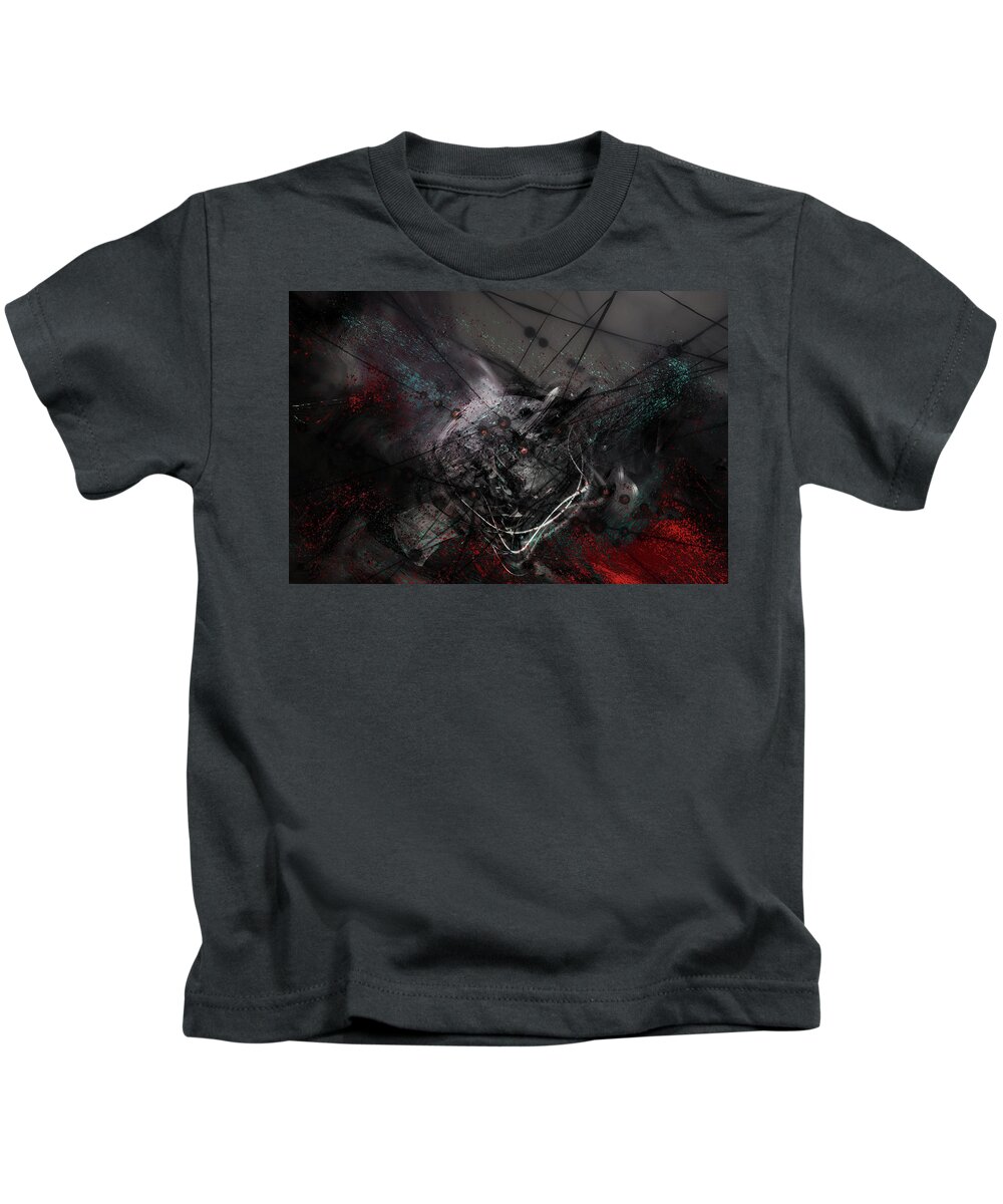 Alien Demon Kids T-Shirt featuring the digital art Alien Demon by Linda Sannuti