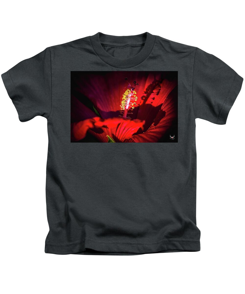 Red Kids T-Shirt featuring the photograph All Red by Pam Rendall