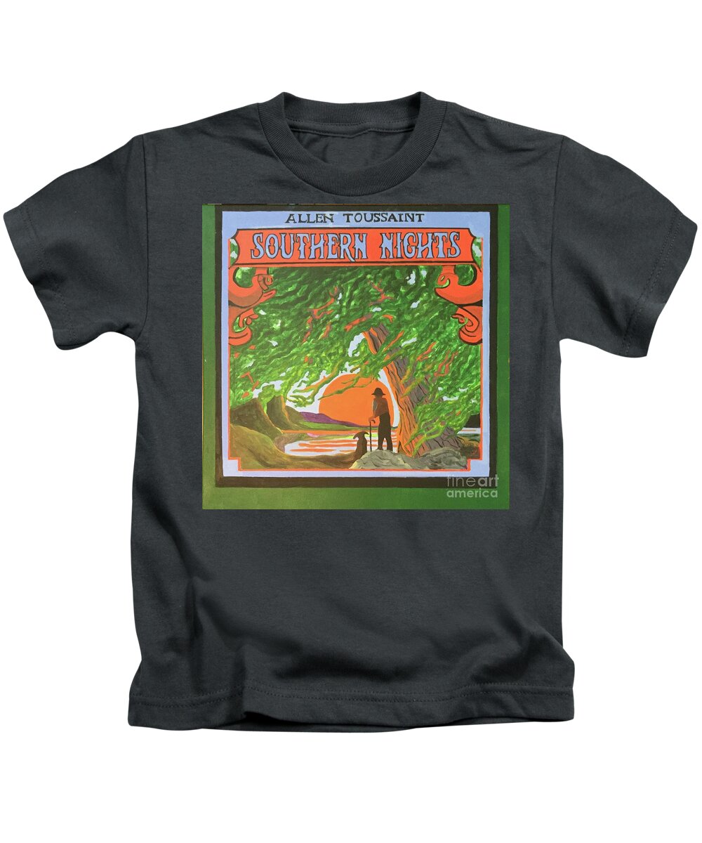 Allen Toussaint Kids T-Shirt featuring the painting Allen Toussaint Southern Nights by Mike King