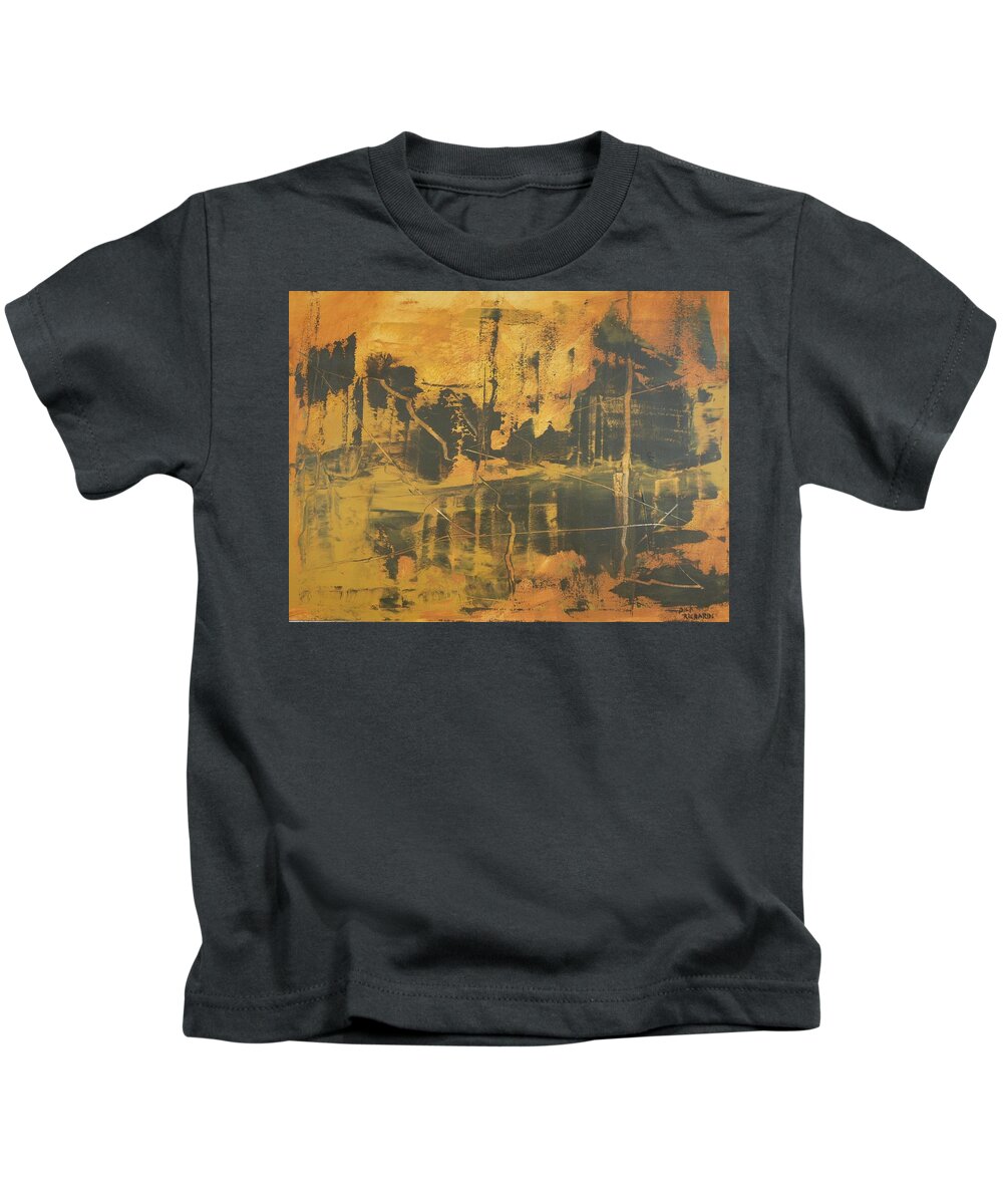 Abstract Kids T-Shirt featuring the painting Along the Tobyhanna by Dick Richards