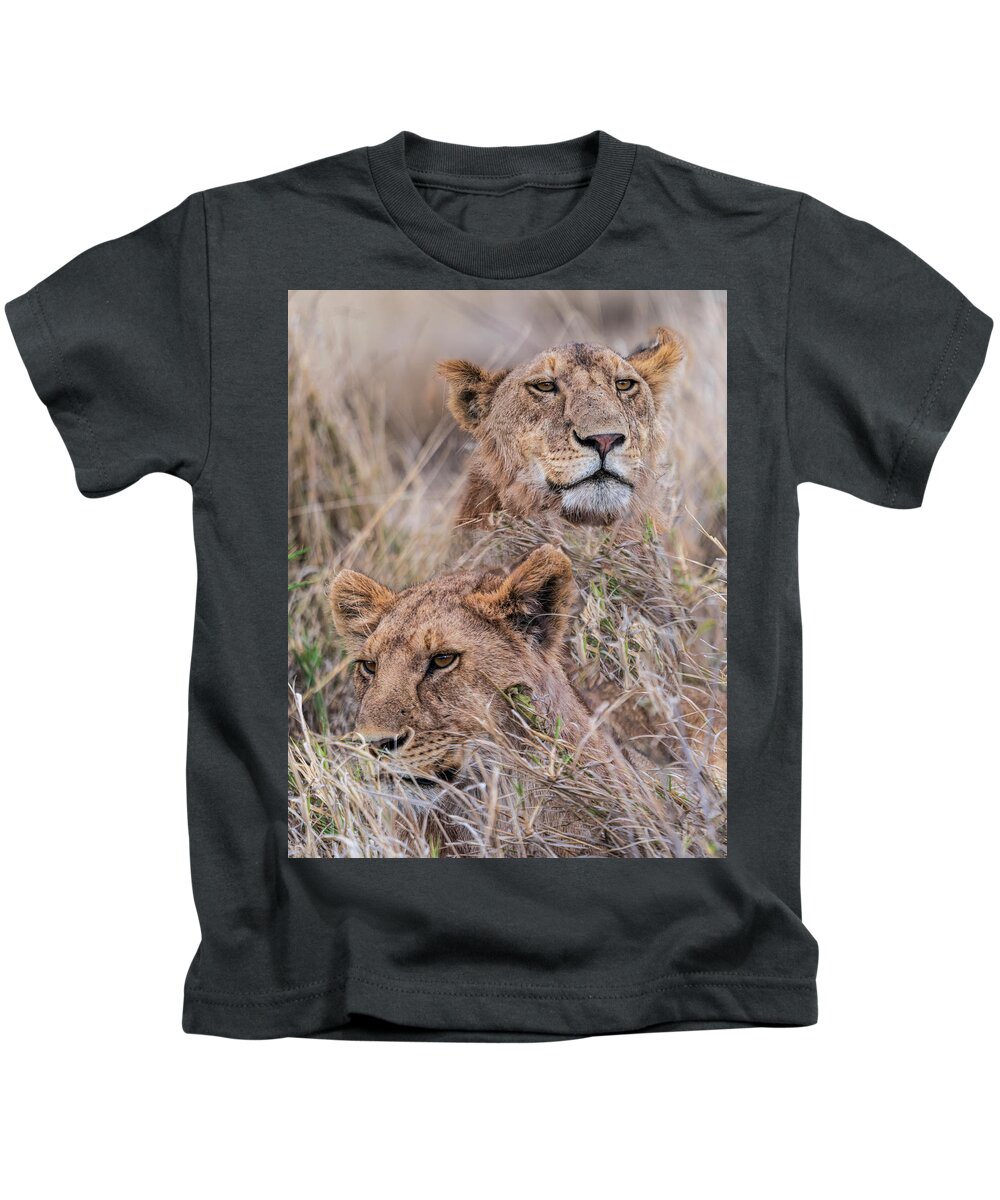 Africa Kids T-Shirt featuring the photograph And Then There Were TWO by Betty Eich