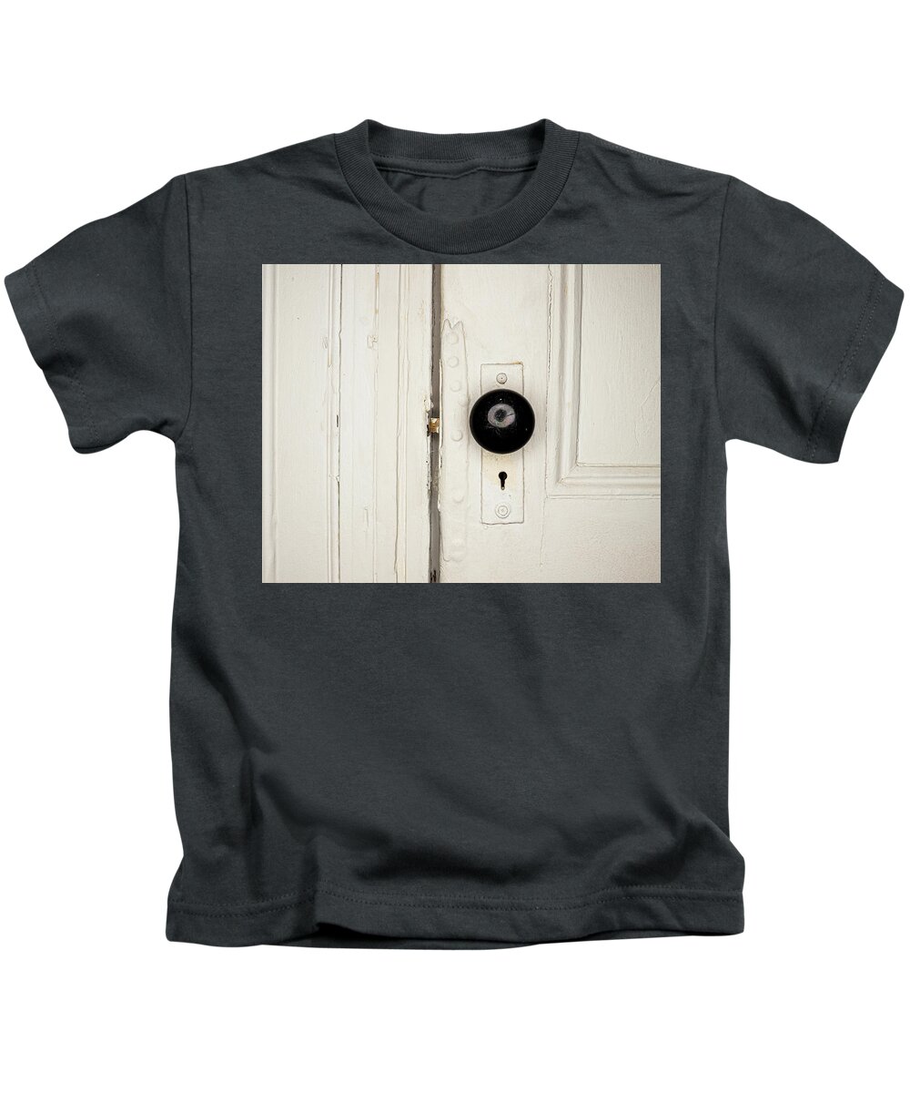 Door Kids T-Shirt featuring the photograph Antique Door Knob 2 by Amelia Pearn