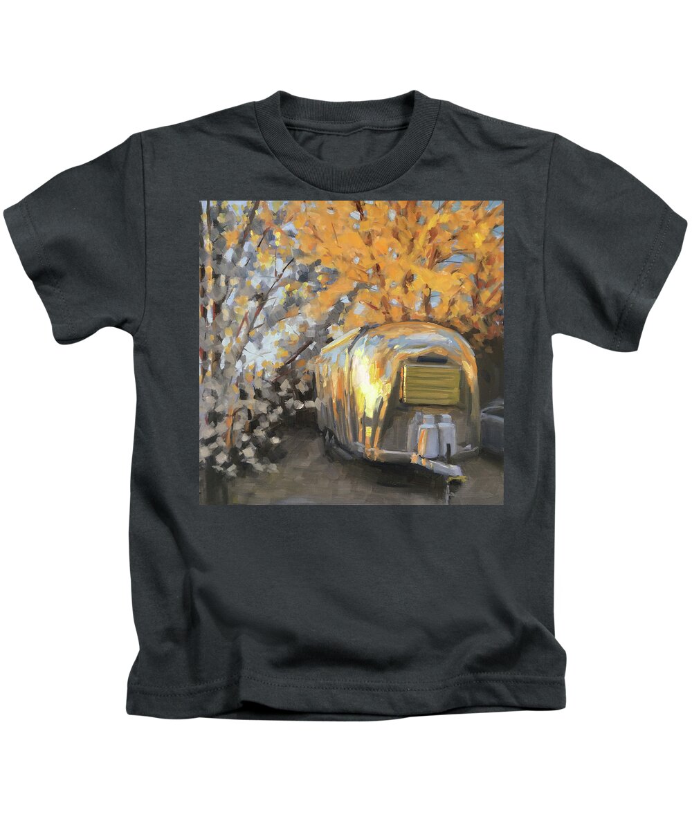 Spring Kids T-Shirt featuring the painting April Blossoms in Golden Light by Elizabeth Jose