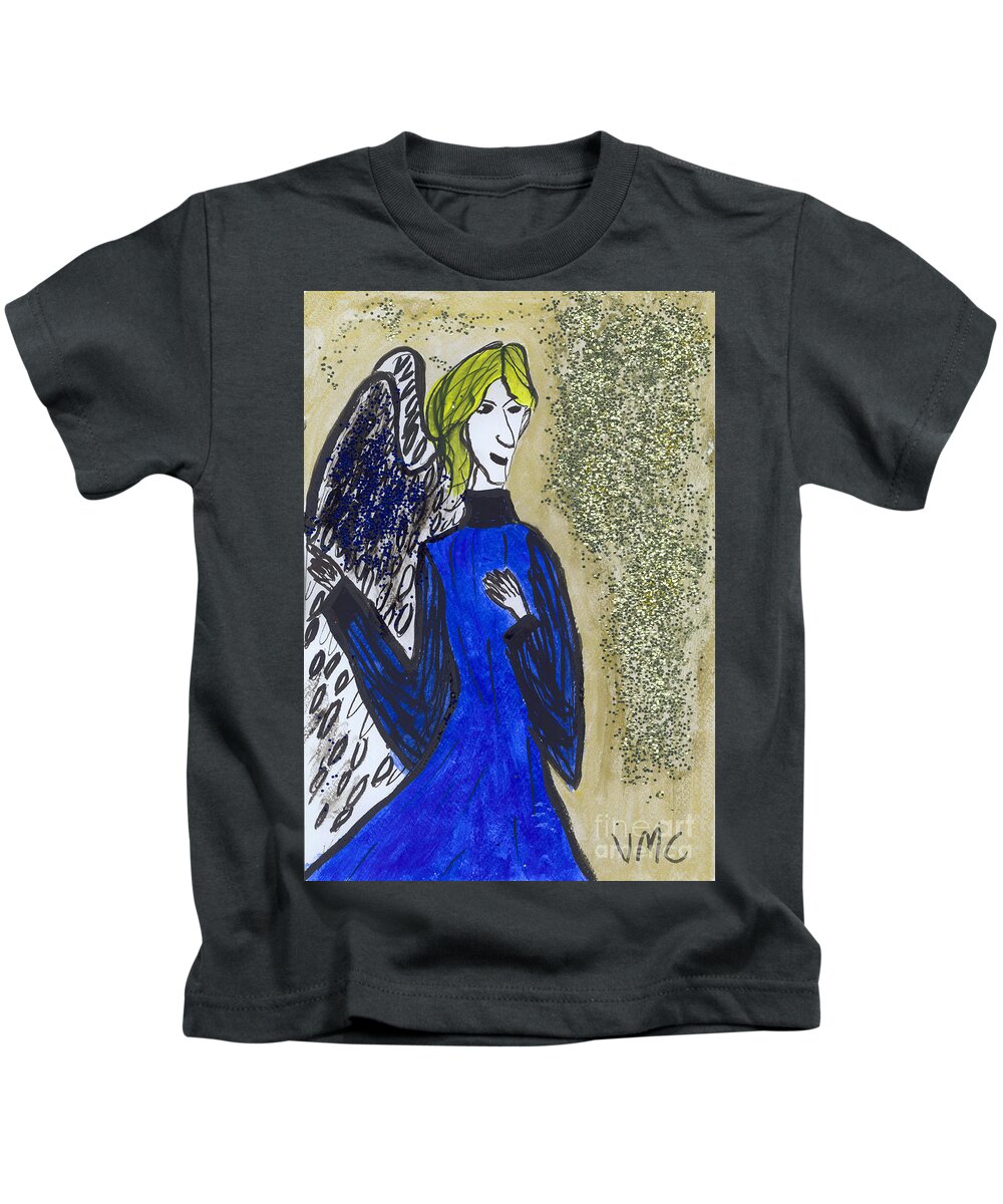 Angel Kids T-Shirt featuring the painting Archangel Michael by Victoria Mary Clarke