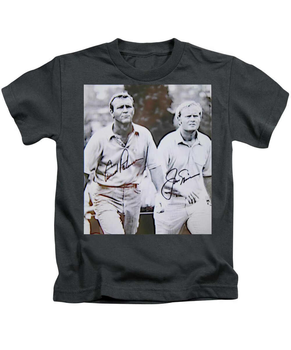 Golf Kids T-Shirt featuring the photograph Arnie and Jack by Imagery-at- Work