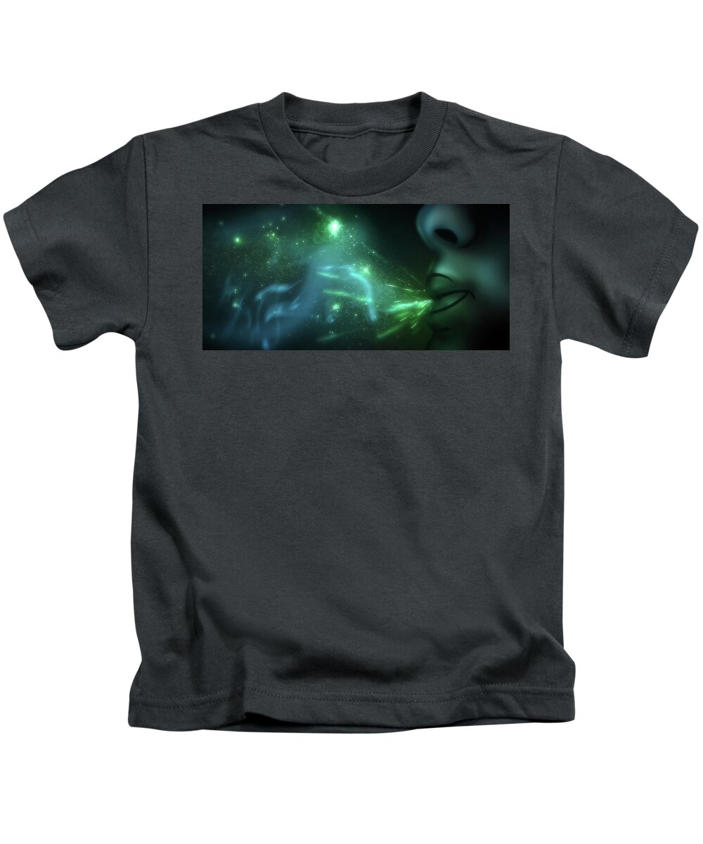 Fantasy Kids T-Shirt featuring the digital art Art - Breath of Life by Matthias Zegveld