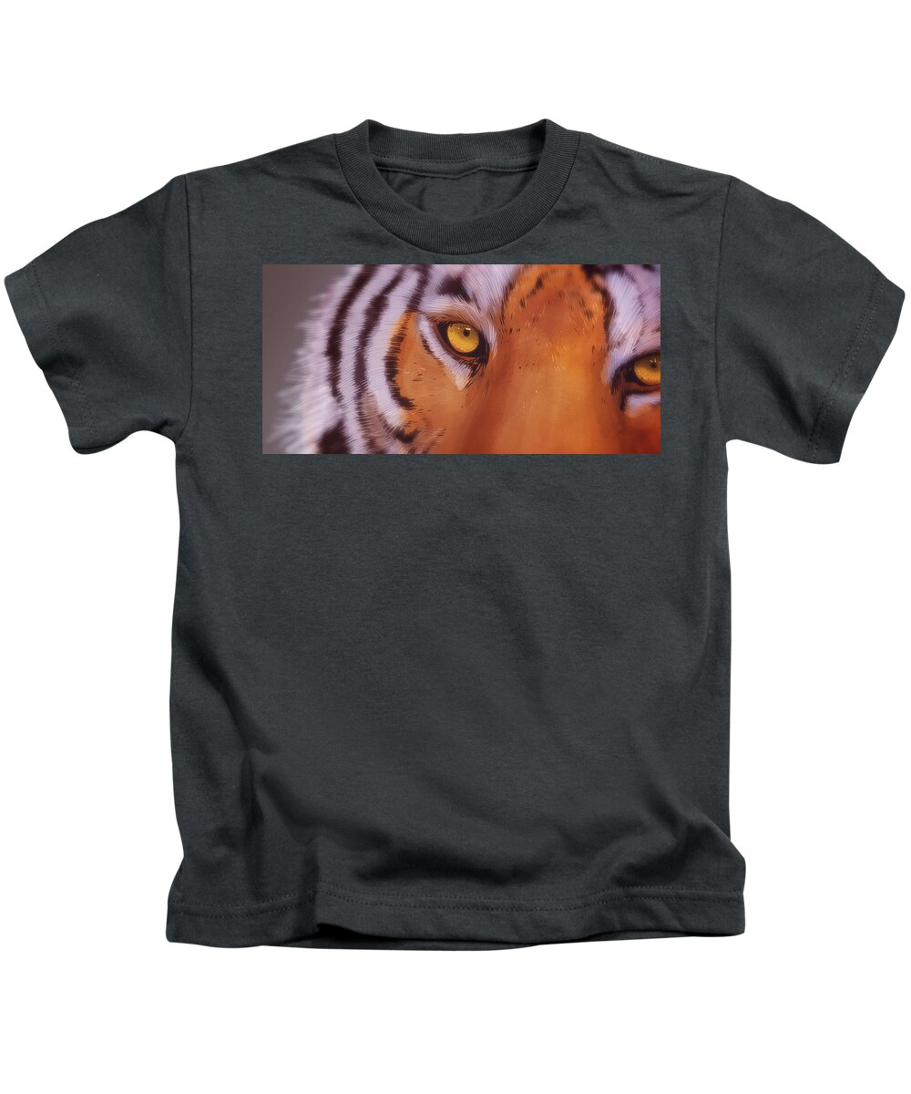 Tiger Kids T-Shirt featuring the digital art Art - Eye of the Tiger by Matthias Zegveld