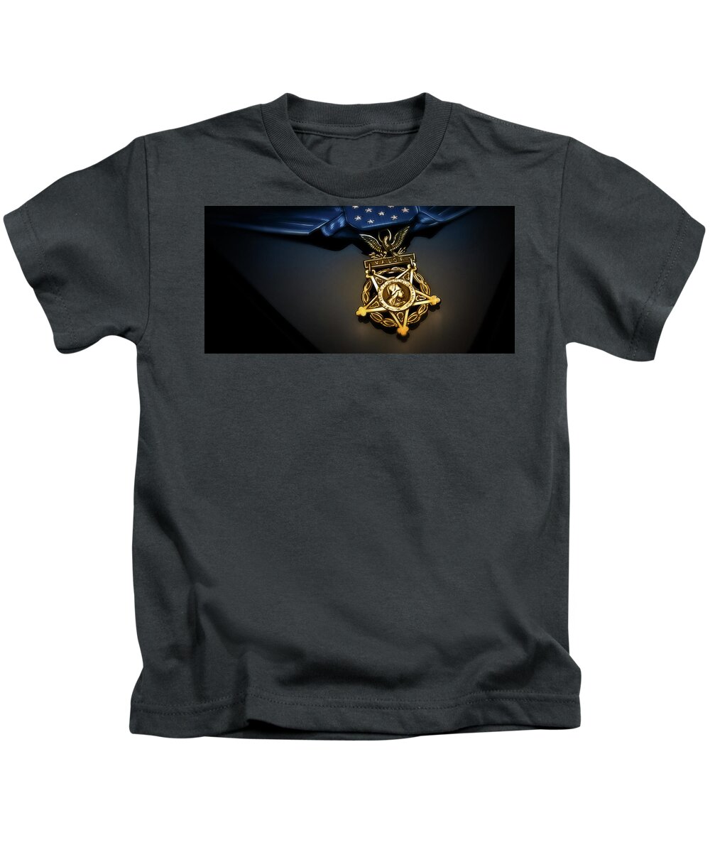 Medals Kids T-Shirt featuring the digital art Art - Medal of Honor by Matthias Zegveld
