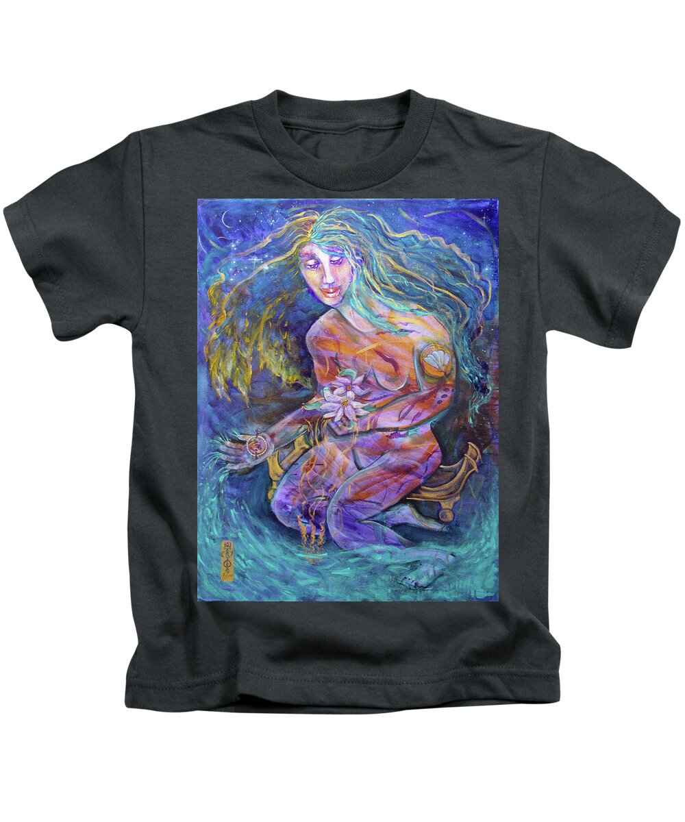 Healing Kids T-Shirt featuring the painting Artifact of Healing by Feather Redfox