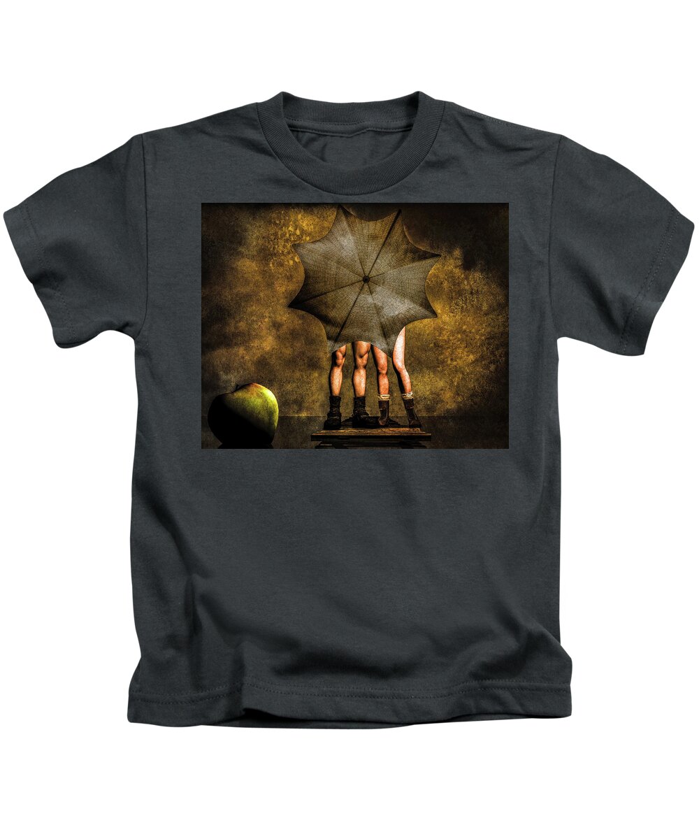 Adam And Eve Kids T-Shirt featuring the painting Adam And Eve by Bob Orsillo