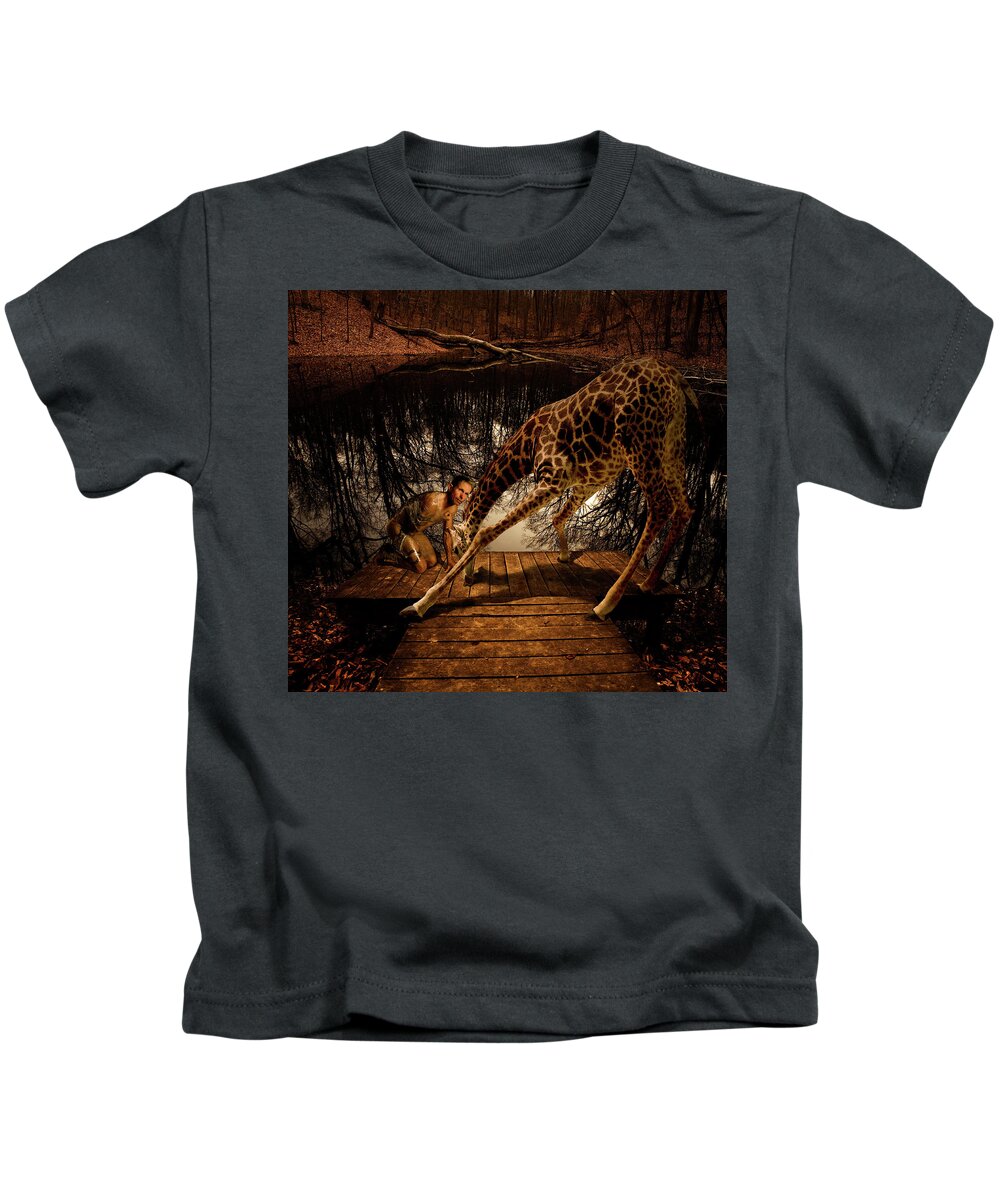 Nude Kids T-Shirt featuring the photograph As Does The Giraffe, Bow to Ed by Mark Gomez
