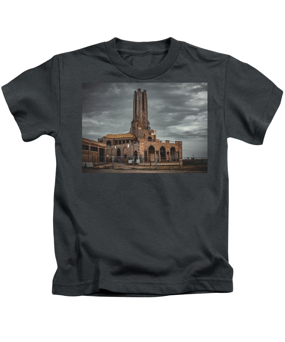 Nj Shore Photography Kids T-Shirt featuring the photograph Asbury Park Steam Power Plant by Steve Stanger