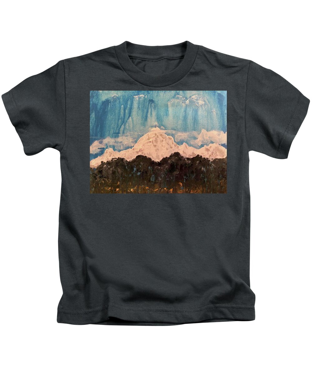 Landscape Kids T-Shirt featuring the painting Ascents and Leaps by Bethany Beeler