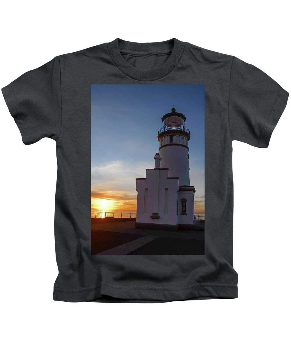 North Head Lighthouse Kids T-Shirt featuring the photograph At North head by Jerry Cahill