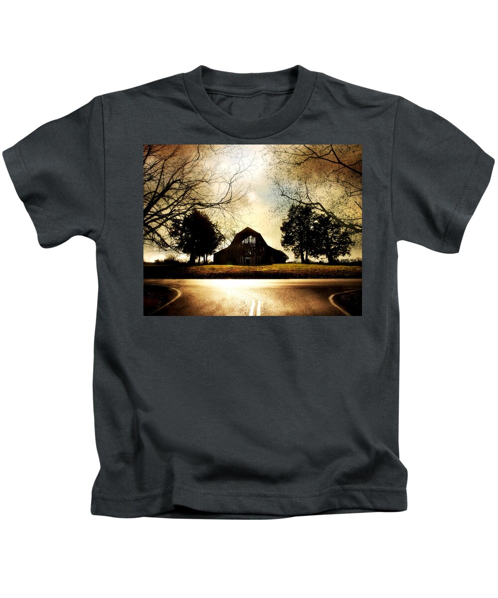 Barn Kids T-Shirt featuring the photograph At The End Of The Day by Julie Hamilton