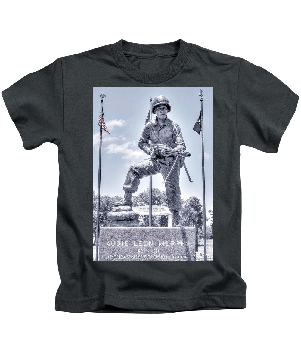 Audie Murphy Kids T-Shirt featuring the photograph Audie Murphy - War Hero 3 by Dyle Warren
