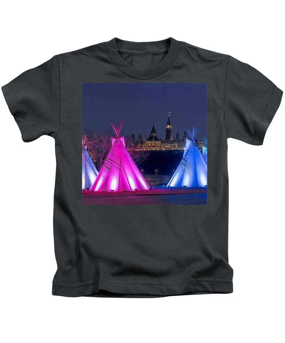 All Kids T-Shirt featuring the digital art Autochthone by Inuit People in Ottawa Canada KN9 by Art Inspirity