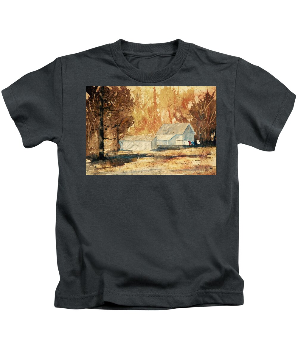 Impressionistic Kids T-Shirt featuring the painting Autumn Wash by John Glass