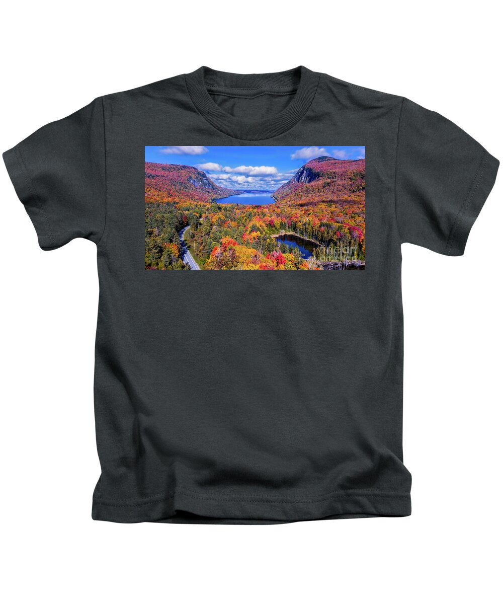 Vermont Kids T-Shirt featuring the photograph Autumn at Lake Willoughby by New England Photography