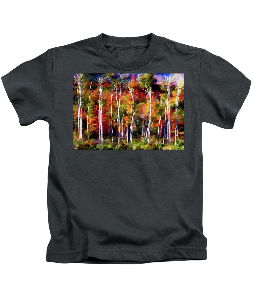 Autumn Kids T-Shirt featuring the photograph Autumn in the Birches by Wayne King