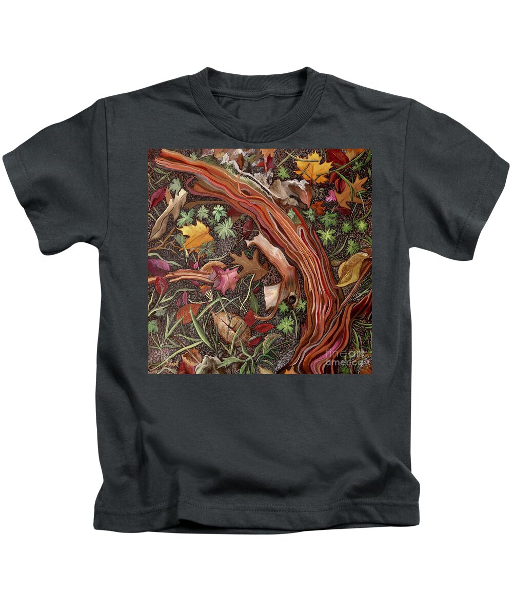 Nature Kids T-Shirt featuring the painting Autumn Lullaby by Reb Frost