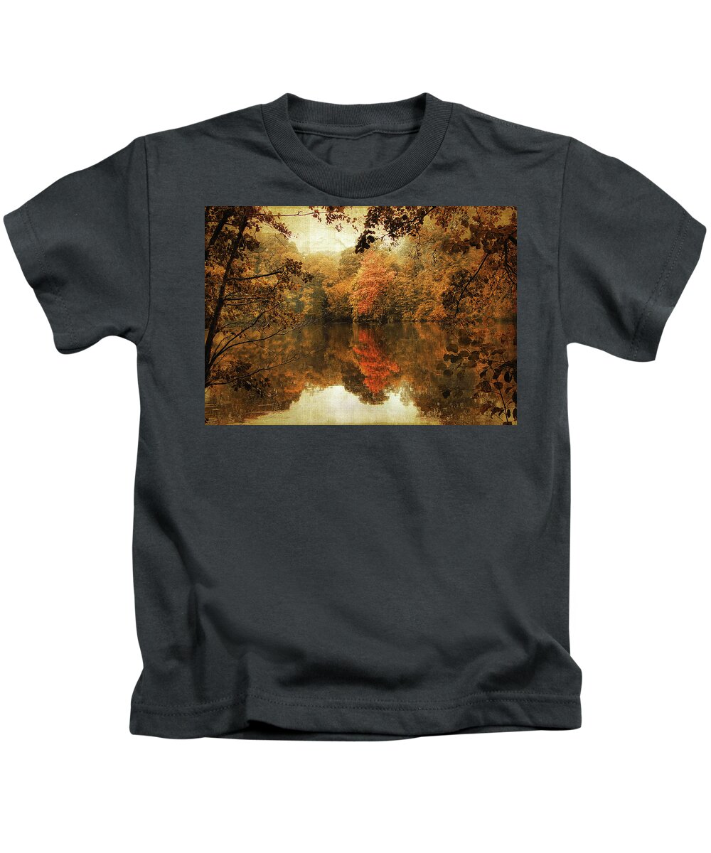 Autumn Kids T-Shirt featuring the photograph Autumn Reflected by Jessica Jenney