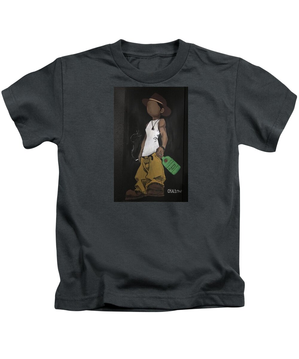  Kids T-Shirt featuring the painting Back N The Day Dude by Charles Young