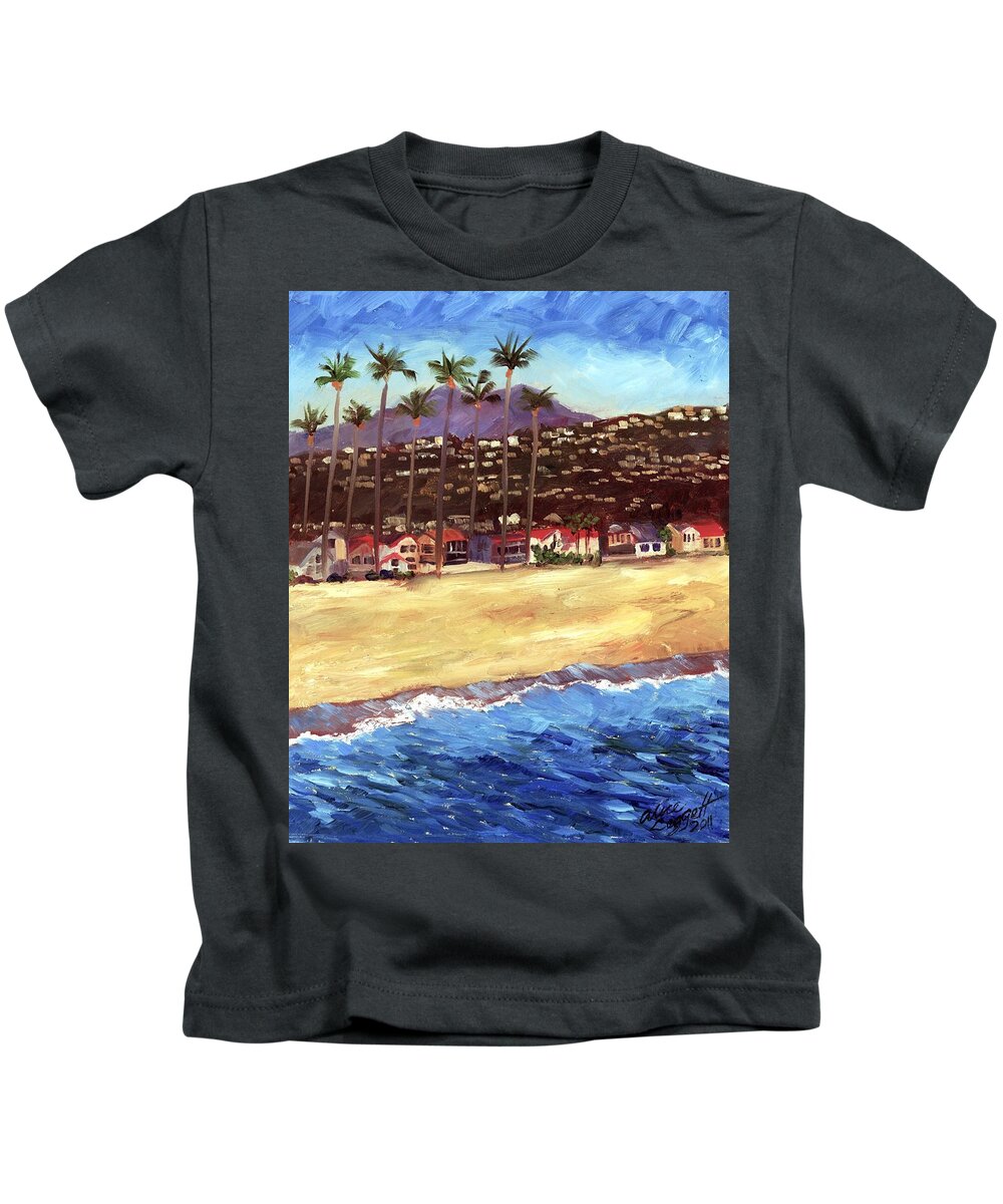 Seascape Kids T-Shirt featuring the painting Balboa Peninsula by Alice Leggett