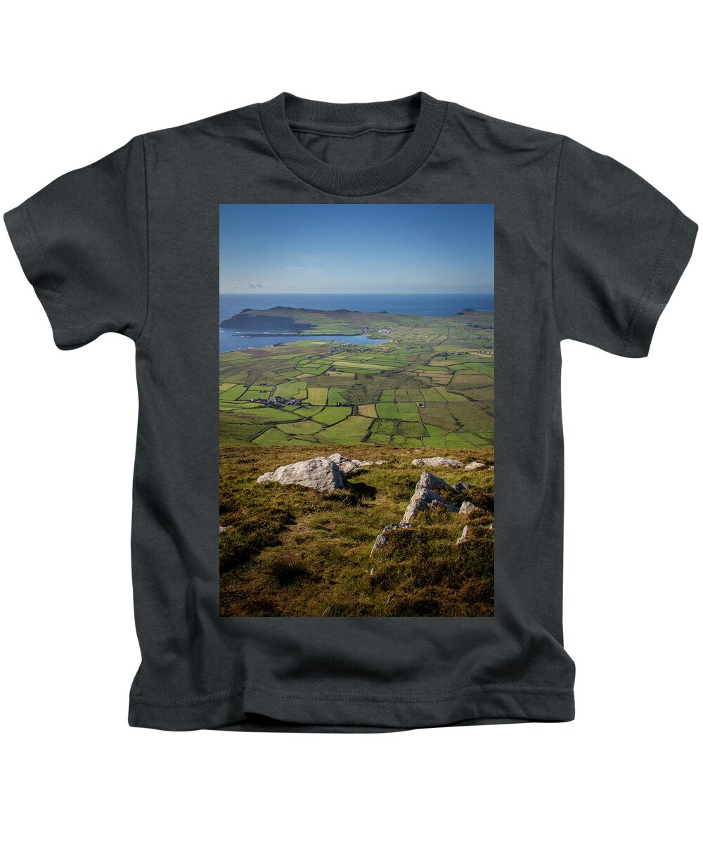 Teeravane Kids T-Shirt featuring the photograph Ballyferriter From Above II by Mark Callanan