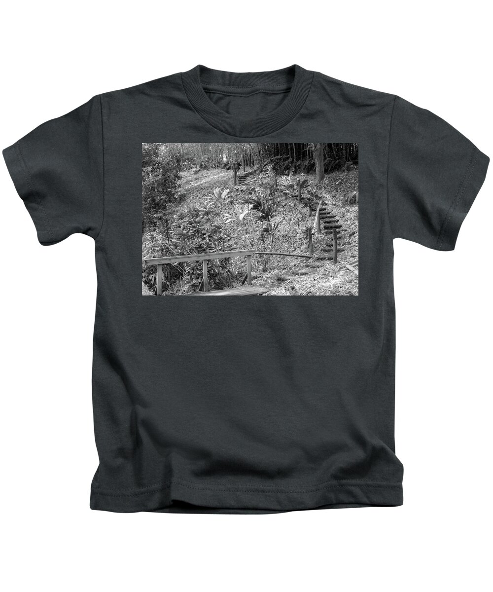 Tropics Kids T-Shirt featuring the photograph Bamboo Stairway by Tony Spencer