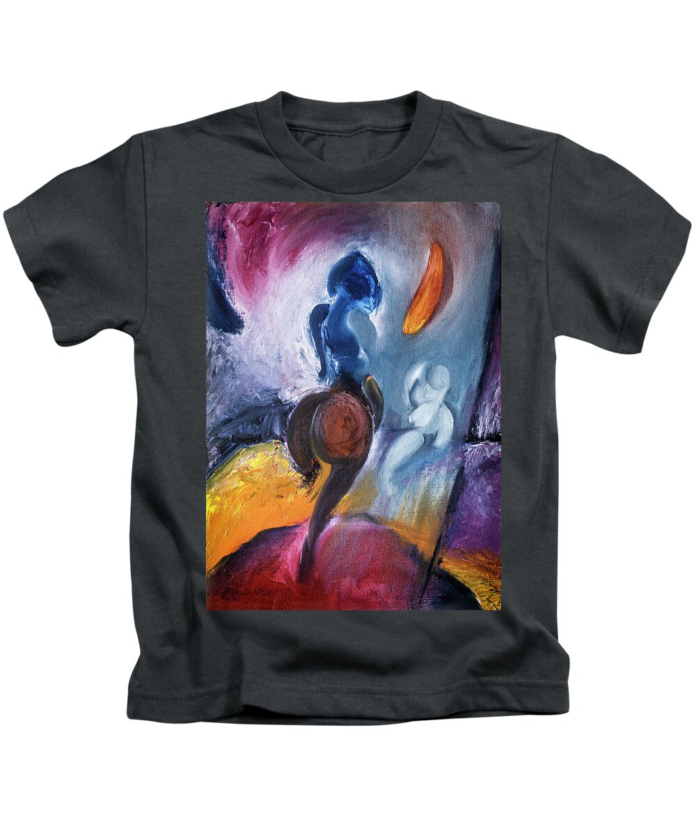 Banana Kids T-Shirt featuring the painting Banana Time by Paul Vitko