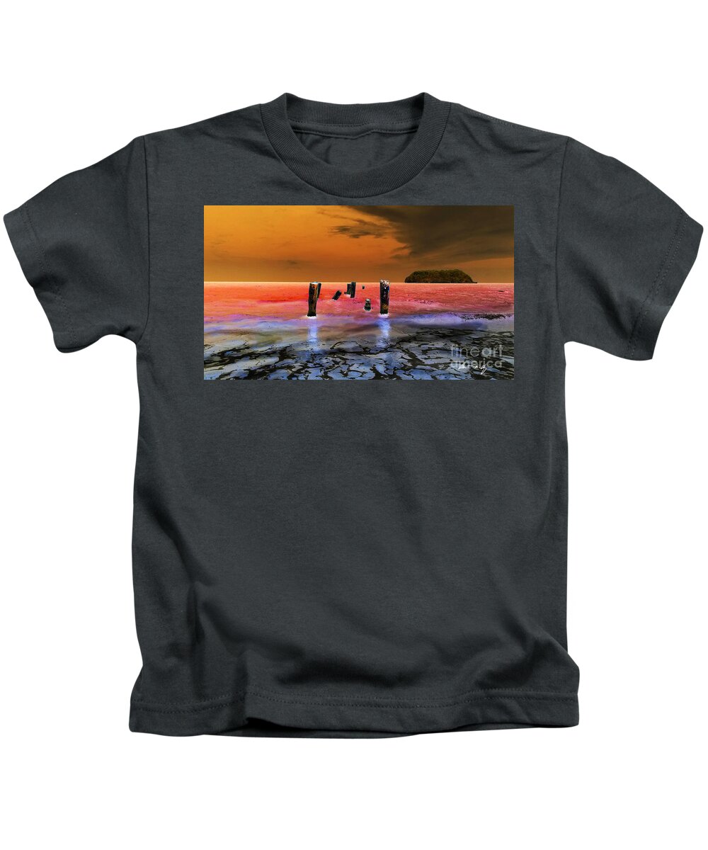 Beach Talk Kids T-Shirt featuring the digital art Beach Talk 11 by Aldane Wynter